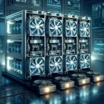 DALL·E-2024-04-25-16.15.13-An-advanced-and-modular-cryptocurrency-mining-rig-setup-featuring-four-ASIC-miners-displayed-in-a-high-tech-environment-with-LED-lights-and-cooling-s